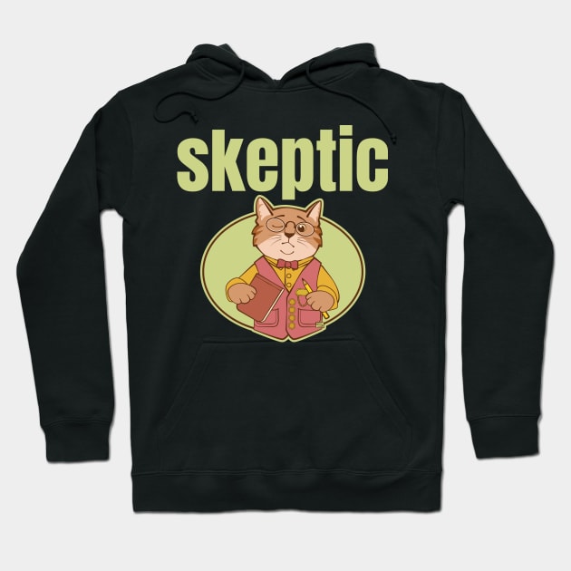 Skeptic Cat Hoodie by Sue Cervenka